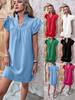 European & American Women's 2026 Summer Ruffle Sleeve V-neck Dress