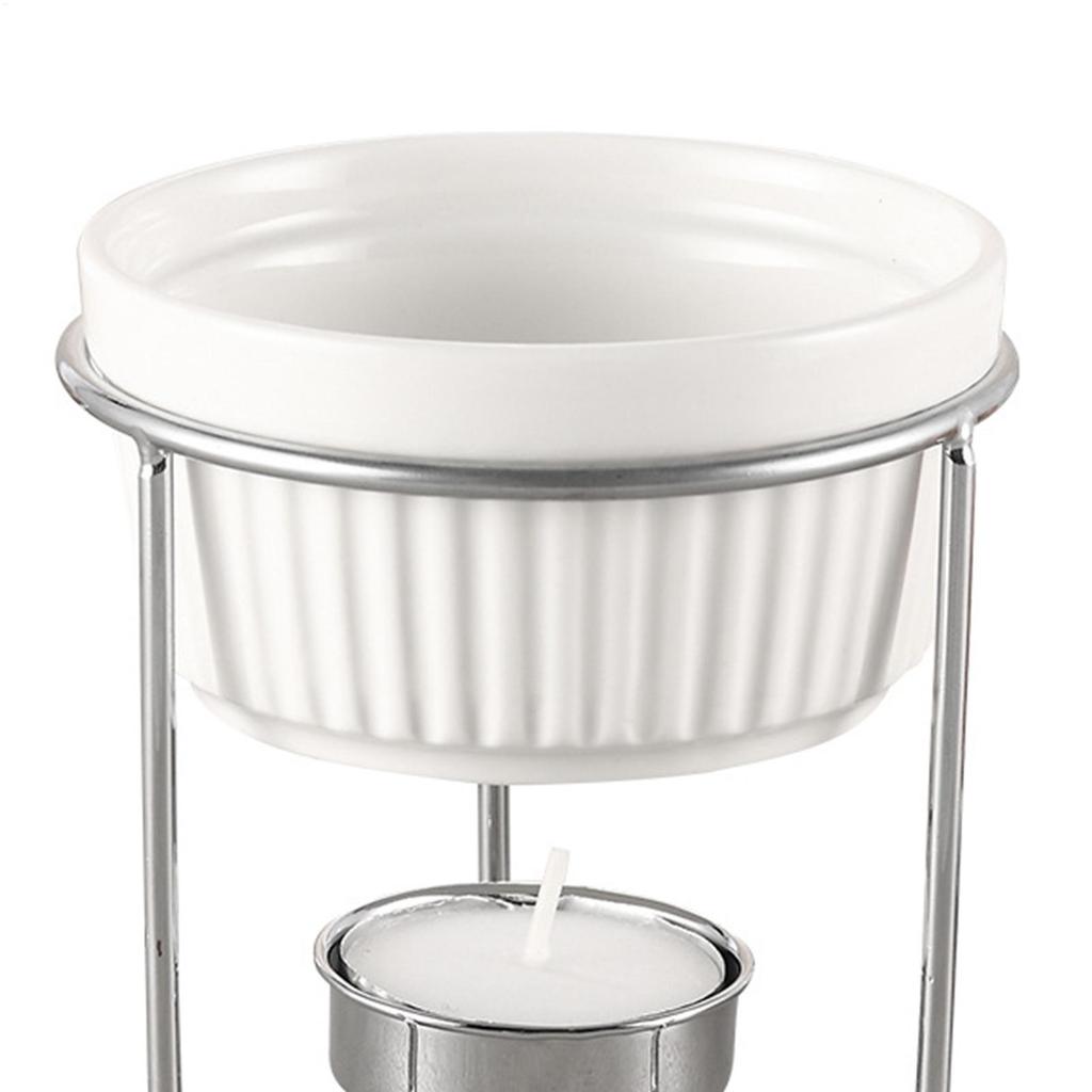 Butter Warmer Pot Portable Ceramic Kitchen Supplies Personal Cheese Warmer Heating Pot For Seafood Chocolate Tea Dessert Snacks