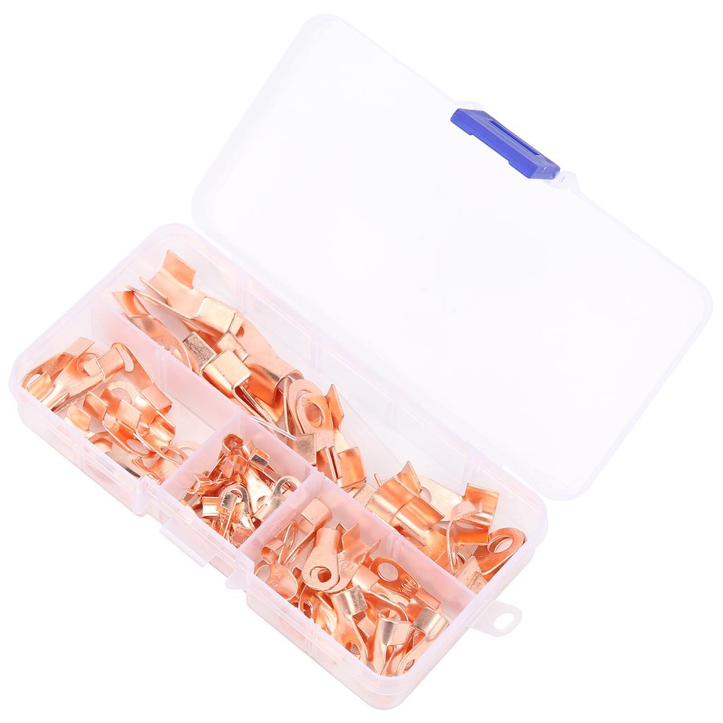 80Pcs Wire Terminals Ring Shape Copper Connectors Cable Crimping Accessories OT Series
