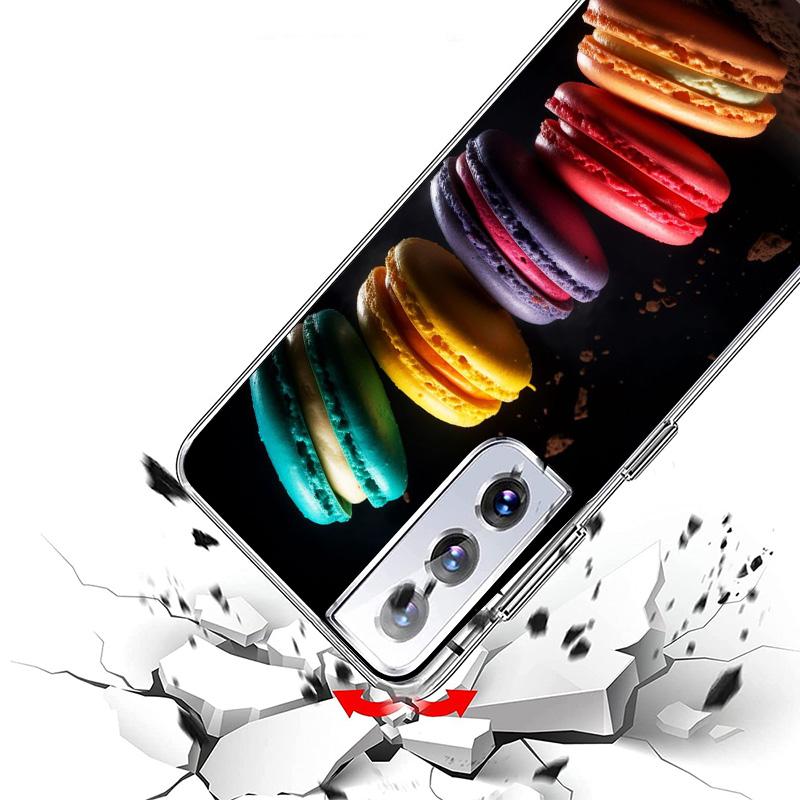 Macaron Eiscreme Kuchen Donut Handyhülle Für Samsung Galaxy S24 S25 Edge S26 Ultra S23 S22 S21 Plus S20 FE + Personalisierter Aufdruck