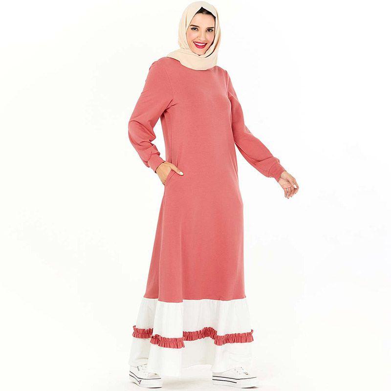 

Модная толстовка с карманом Арабское платье с длинным рукавом Вышитое длинное платье (без платка) XL