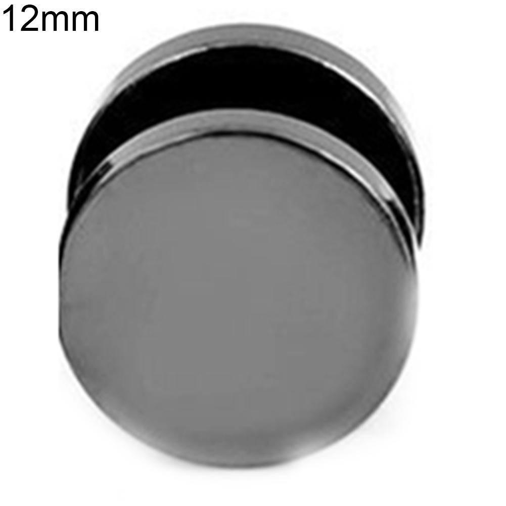 Boucles d'oreilles Punk Cool rondes en acier inoxydable noir pour hommes et femmes, Piercing d'oreille 3mm - 14mm