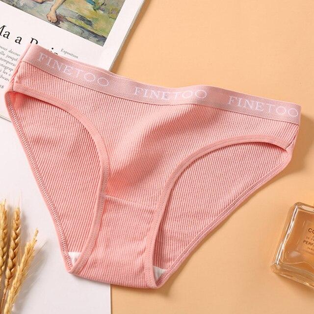 FINETOO сексуальные женские хлопковые трусики удобные женские трусы с буквенным принтом — фото 10