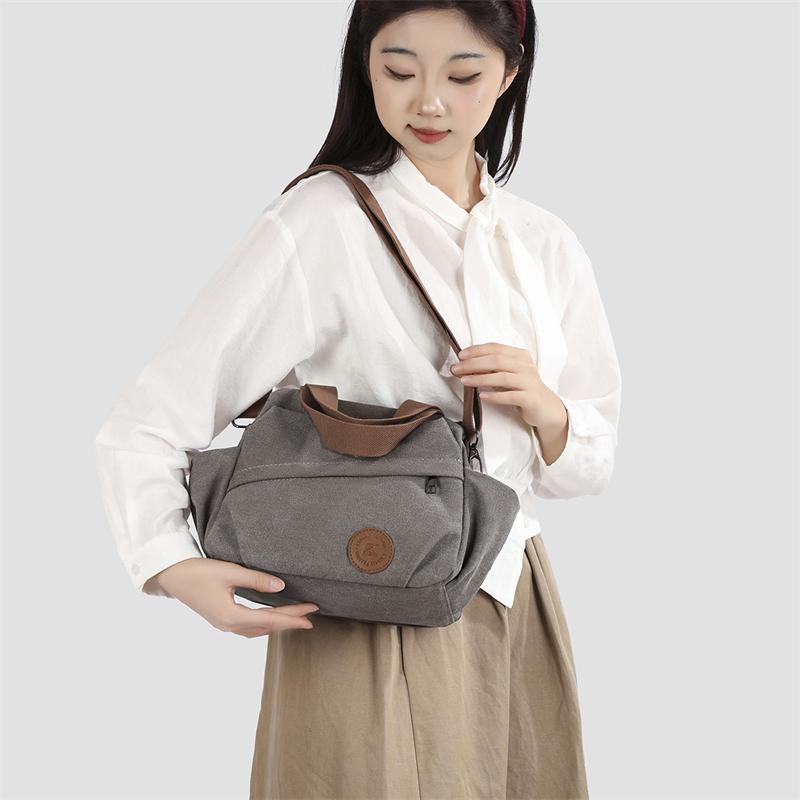 Multi-Compartment Canvas Bag Women's Bag Shoulder Bag Crossbody Bag Mother Bag