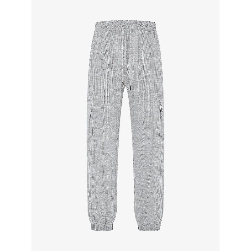 Men's Summer Thin Loose Breathable Micro-elastic Tether Imitation Hemp Square Men's Casual Pants Overalls