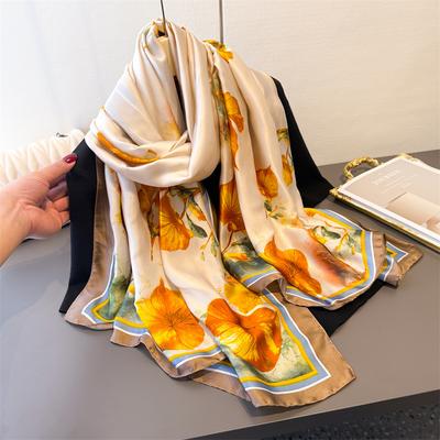 Neuer Koreanischer Dünner Bedruckter Schal Damen Sonnenschutz Seidenwickel Luxus Lange Schals Hochwertiges Schultertuch Damenmode Vielseitiger Schal
