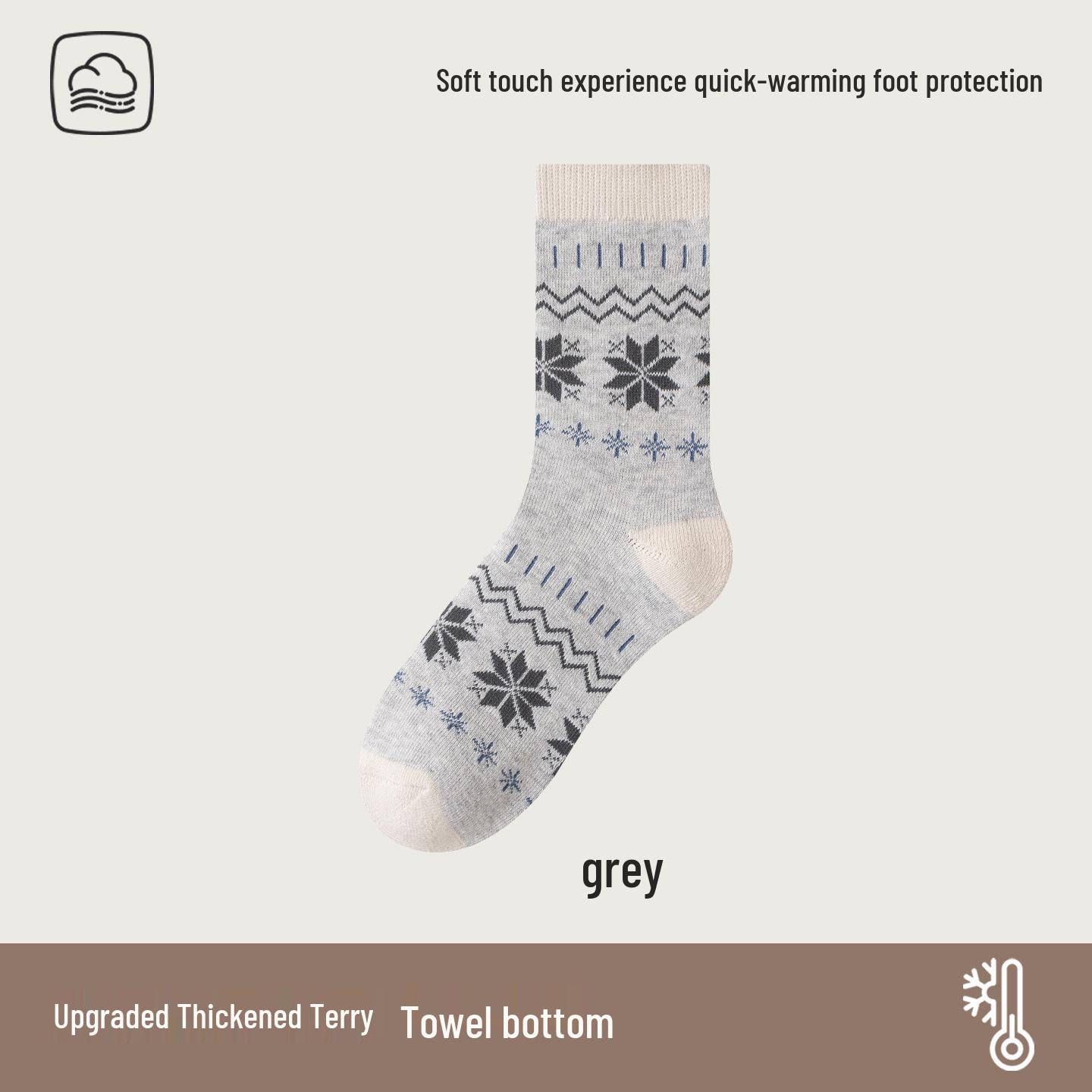 

Женские теплые флисовые носки до середины икры для осени и весны - Толстые удобные махровые для холодной погоды One Size