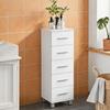 Bathroom Chest of Drawers, 5 Drawers, 30 x 30 x 95 cm, White