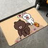 B-Brown And C-CONY Floor Mat Flannel Rugs Cozy Plush Thickened Soft Warm Winter Floor Mat Non Slip Living Room Home Indoor Use