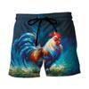 Fashion Funny Chicken Graphic Printed Men's Beach Shorts 3D Printing For Men's Casual Shorts Men's and Women's Sports Shorts