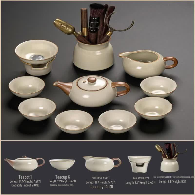 Ge Kiln Ceramic Teapot and Teacup Set