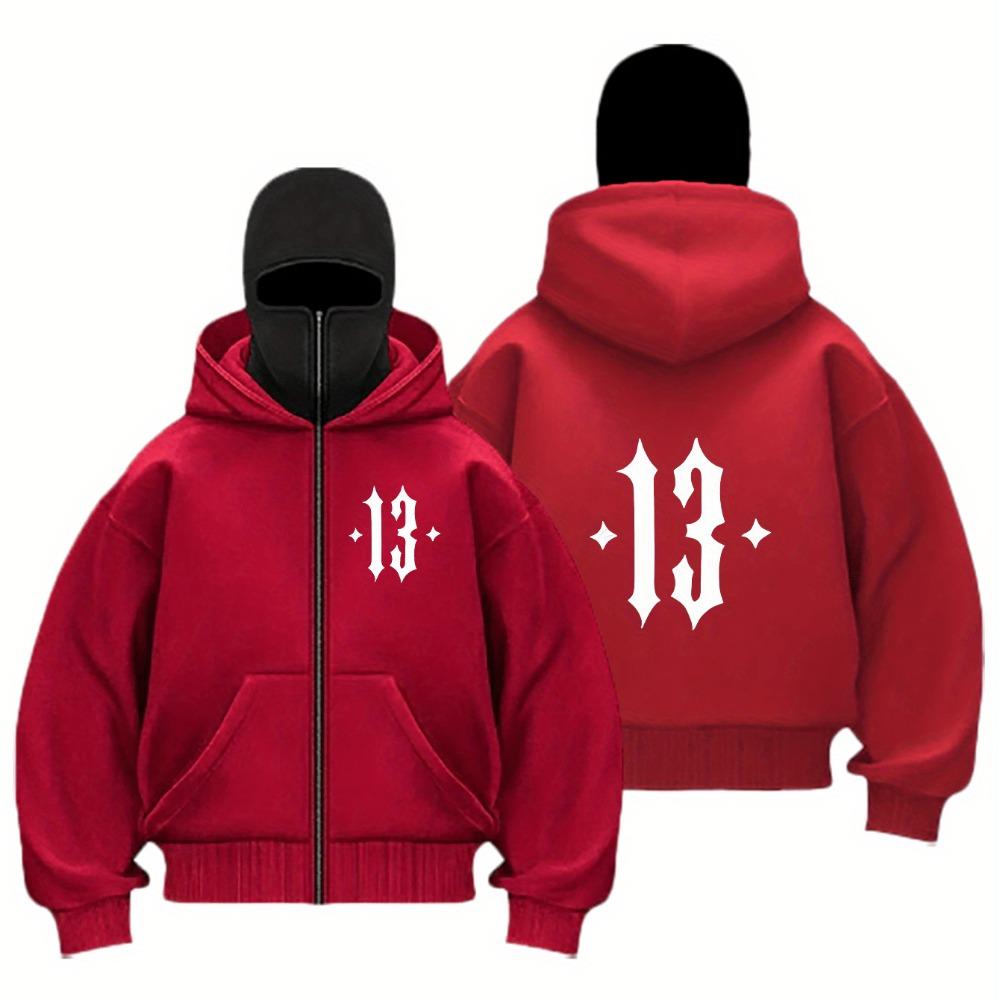 Men's Hooded Zipper Sweatshirt - Loose Fit Street Jacket Zipper Hoodie Warm and Frost Resistant Clothing