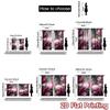 2D Flat Printing 2pcs Curtain Window Treatment Curtains Valentine Flamingos and Flowers Digital Printed Polyester Drapes Festive