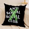 AAnti Social Social Club Cushion Cover Soft Plush Fabric DoubleSided Printed Sofa Cushion Cover for All Seasons Home DecorGift