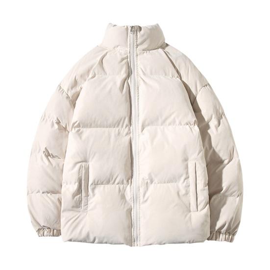 

Мужское хлопковое пальто с воротником-стойкой, длинным рукавом, однотонное, свободного кроя, с карманами, утолщенное, теплое, стеганое, верхняя одежда M бежевый