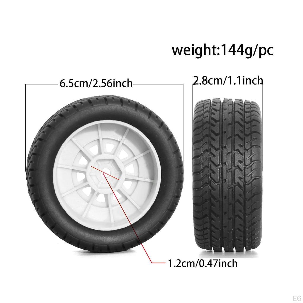 4 Pieces RC Car Wheels and Tires Easy to Install Spare Parts Modification for 1/14 Crawler