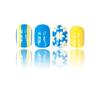 24 Pcs Lovely Flowers False Nail Solid Color Artificial Nail Simple Full Cover Stick on Nail Short Square Press On Nail