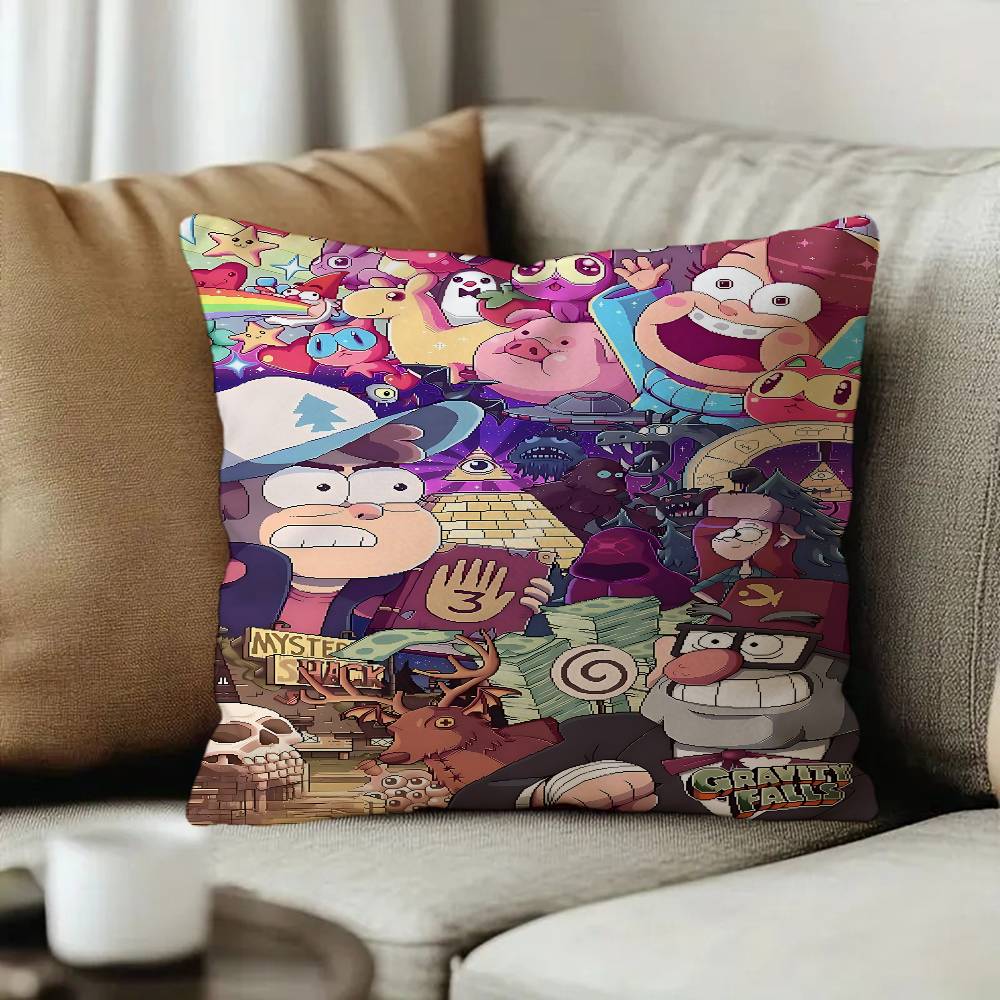 Cartoon Retro GGravity Falls Cushion Cover Pillowcase Upholstery Sofa Throw Pillow Home Decor Pillowcas