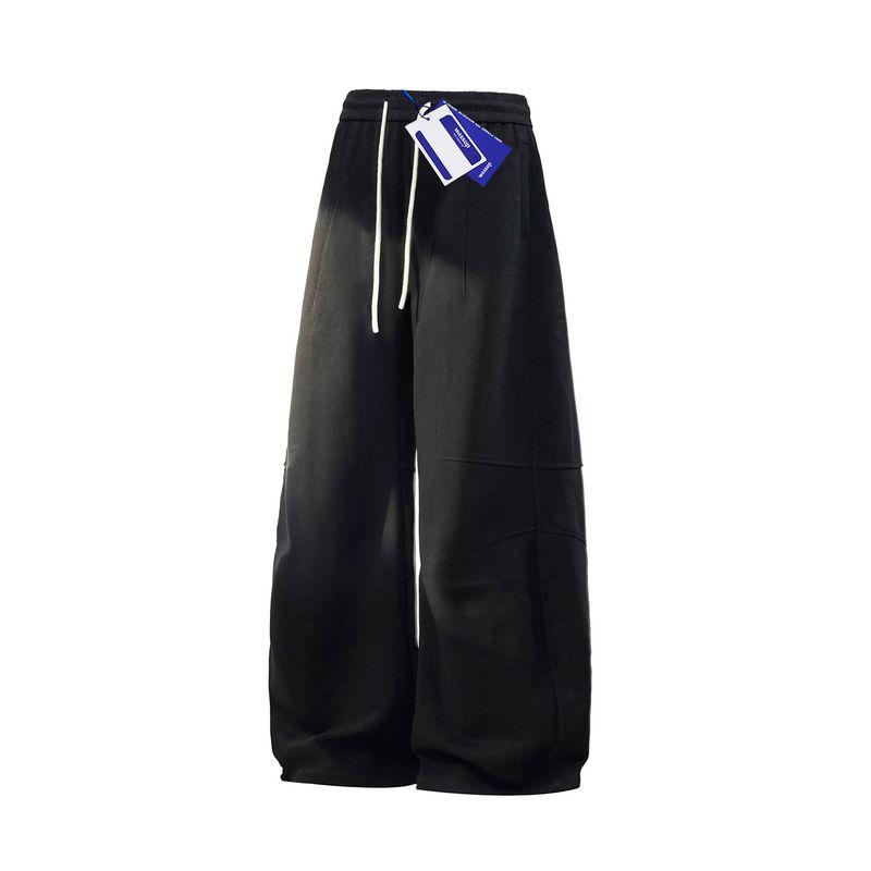 Wassup Three-Dimensional Patchwork Stylish High-Street Loose Straight-Leg Sweatpants Wide-Leg Ins Drapey Scimitar Sports Pants for Men and Women
