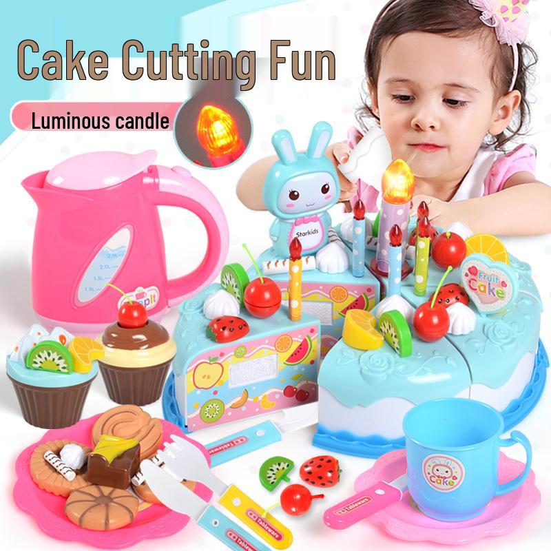 Children's Birthday Cake Pretend Play Kitchen Toy for Ages 1-3