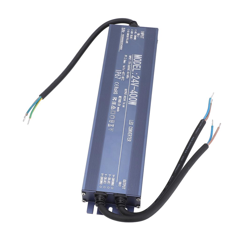 Waterproof LED Driver IP67 Constant Voltage Power Supplies Protection Chip 400W AC170?265V24V 16.6A