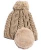 Knit Loose Faux Fur Pompom Heather Plus Knit Winter One Size Beige Loo&c Women's Hat, Fit, Earmuffs, Knit, Size, Cap, Warmth, Unisex, (56-64cm) -