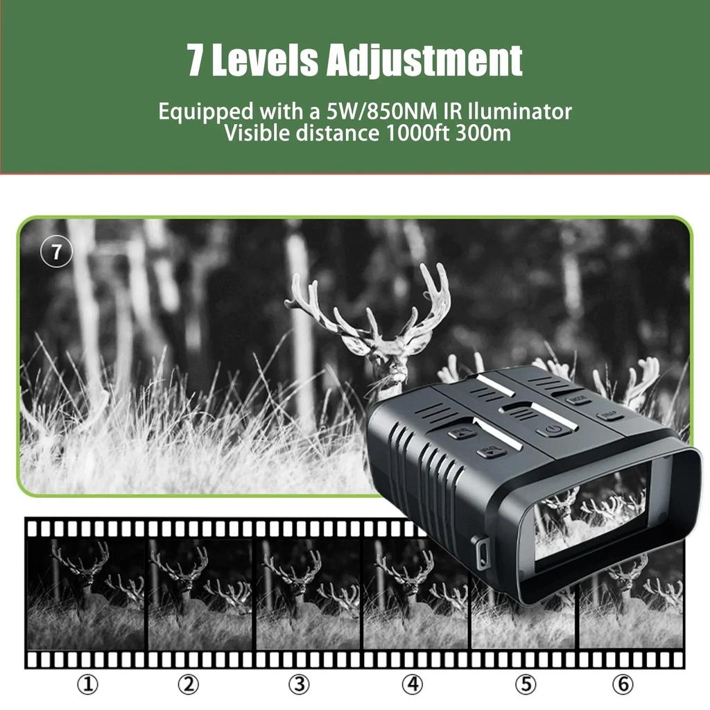 2025 New 4K Night Vision Binoculars 10x Digital Zoom 800m Range Infrared WiFi Telescope for Hunting Camping with Video Recording