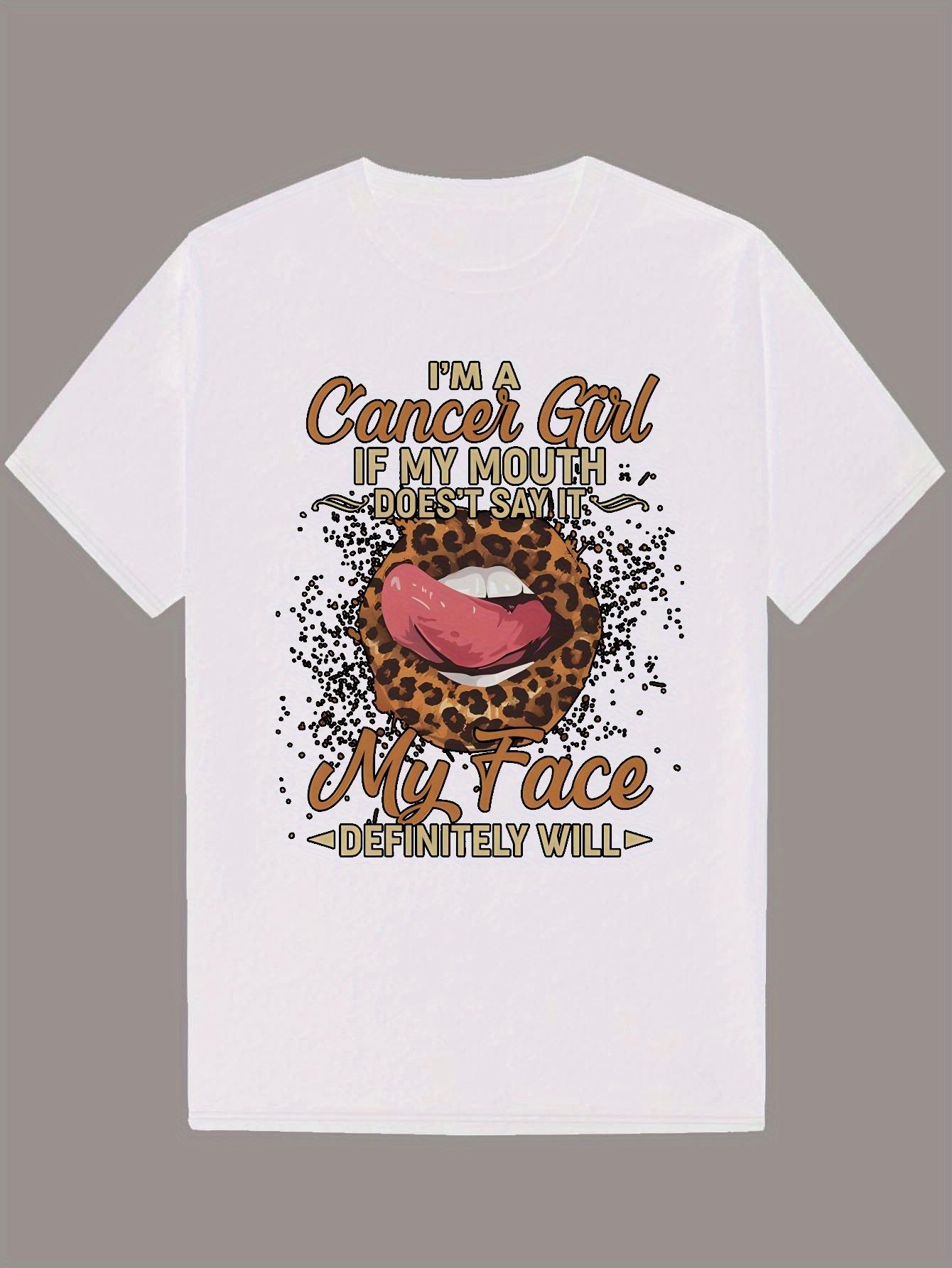

Graphic T-shirt - Cancer Humor Slogan & Leopard Lips Design XXL