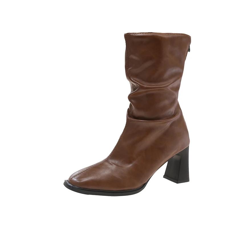 Fashion High Heeled Skinny Booties Women's Shoes 2025 New Spring and Autumn Single Boots Winter Pointed Toe Temperament