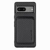 For Google Pixel 7a 5G Carbon Fiber Texture Drop-proof Case Detachable Magnetic Card Holder PC+TPU+PU Leather Protective Cover