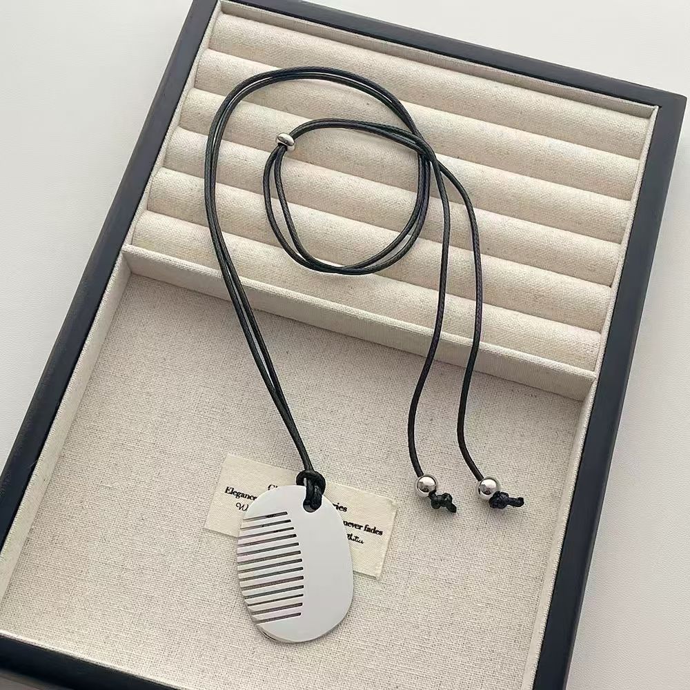 

Stainless Steel Necklaces for Women Men Fashion Silver Color Small Comb Pendant Necklaces New Trend Delicate Design Accessories