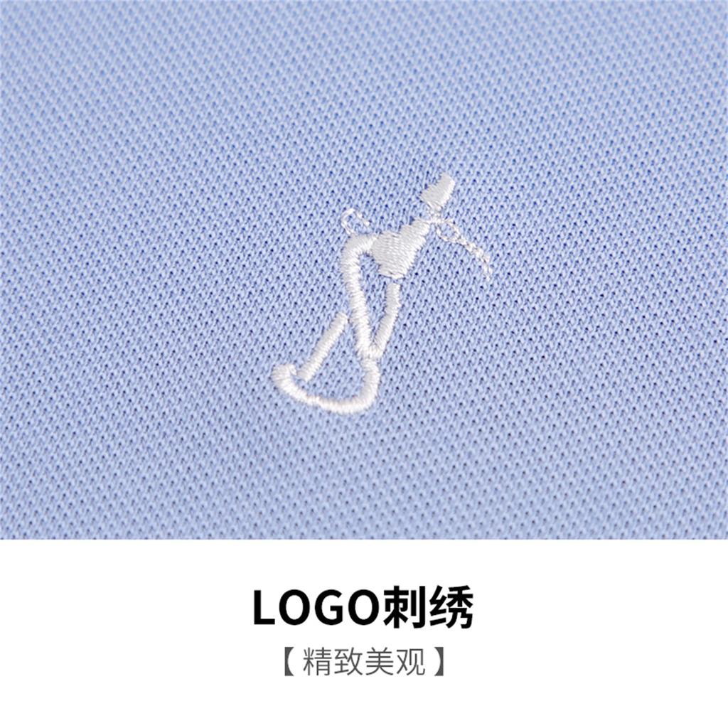 Soft elastic solid color embroidered T-shirt POLO shirt 82232M1021