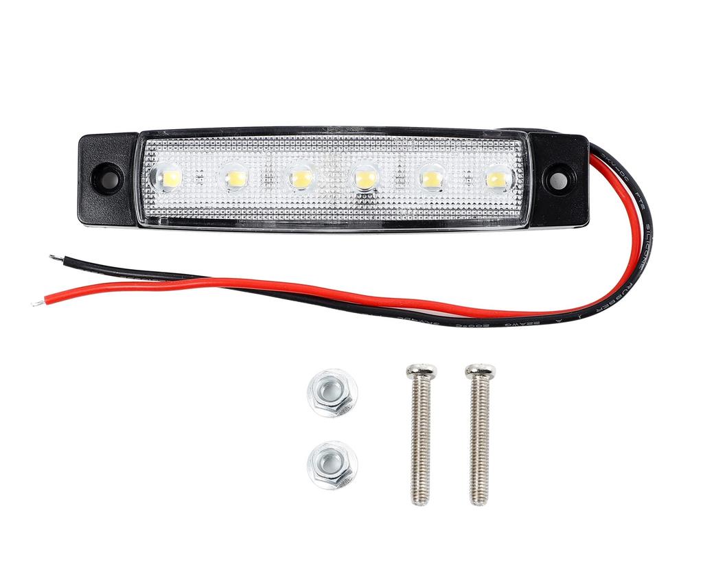 Car White LED Side Marker Lamp, 6 Rows Universal 10 Pack Trailer Light