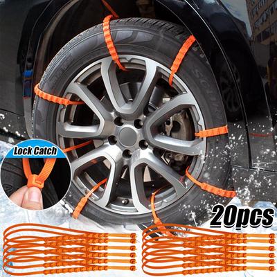 Lot de 10 à 20 chaînes à neige antidérapantes pour pneus d'hiver de voiture, accessoires d'urgence pour pneus d'extérieur