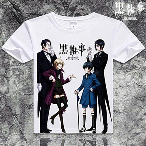 Black Butler Kuroshitsuji Anime Manga T-Shirt Shirt Costumes White New L