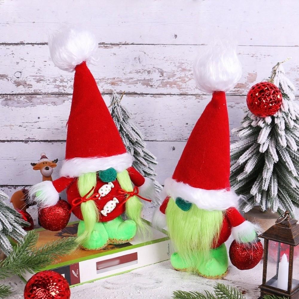 Christmas Decorations Dwarf Elf Doll Padding Cotton Plush Doll Faceless Standing Doll Festival