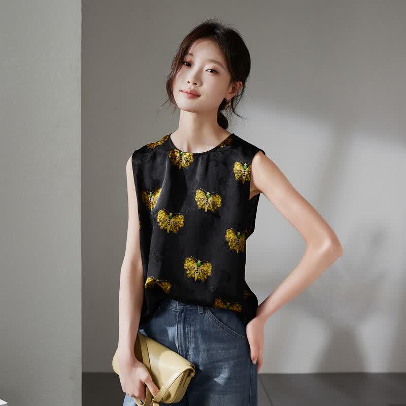 SOFSIL New Chinese Style Silk Blend Sleeveless Blouse