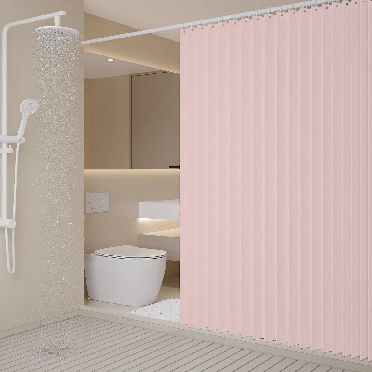 1шт складная занавеска для душа подходит для ванной комнаты водонепроницаемая сухая душевая и разделительная перегородка 180x180cm розовый