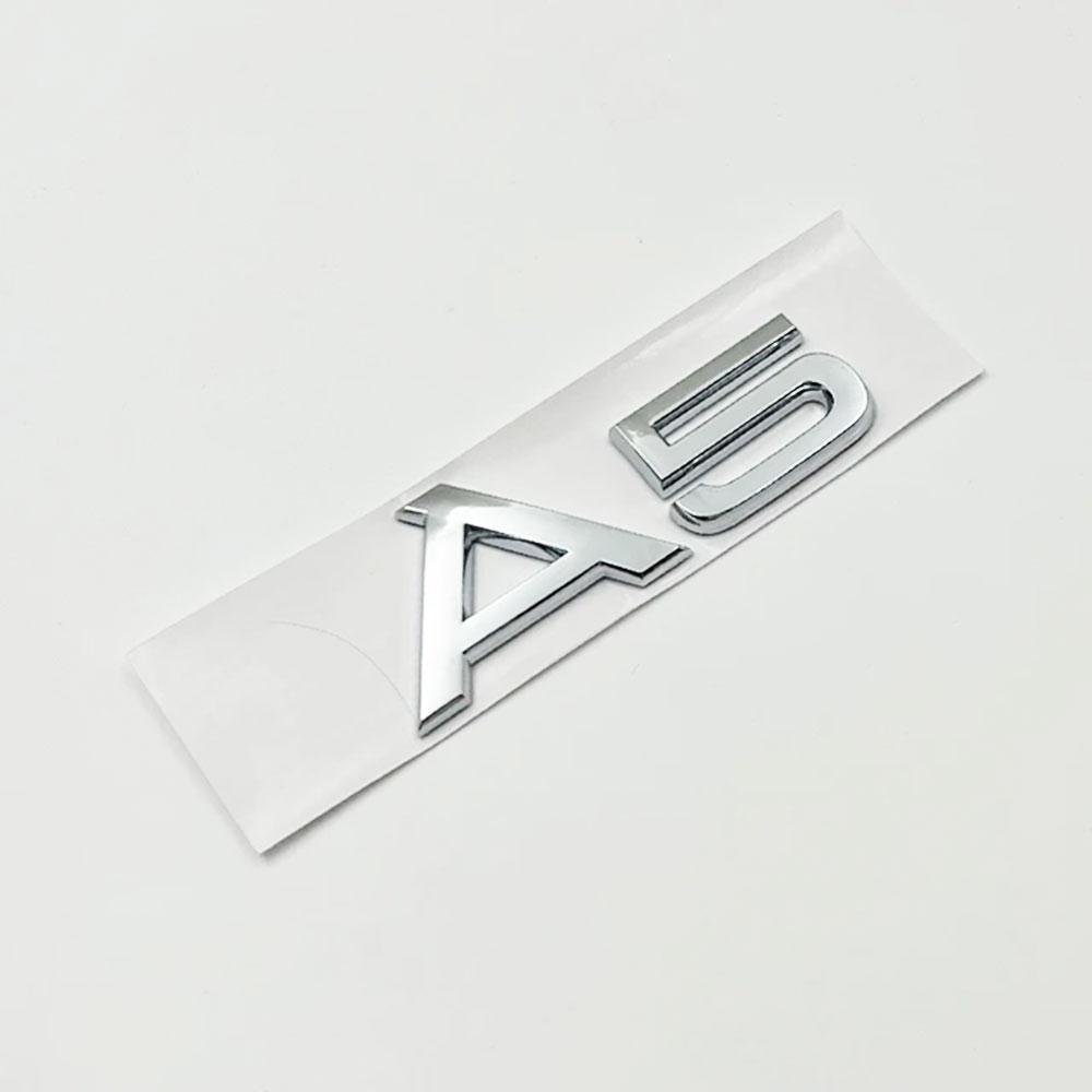 3D ABS Chrome Glossy Black Car Trunk Letters Numbers Emblem For A1 A3 A4 A5 A6 A7 A8 Car Trunk Lid Nameplate Badge Sticker