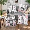 Romantic Landmark - floral PillowcasesBedroom Living Room Sofa Home Decor Polyester Cushion Cover with Zipper
