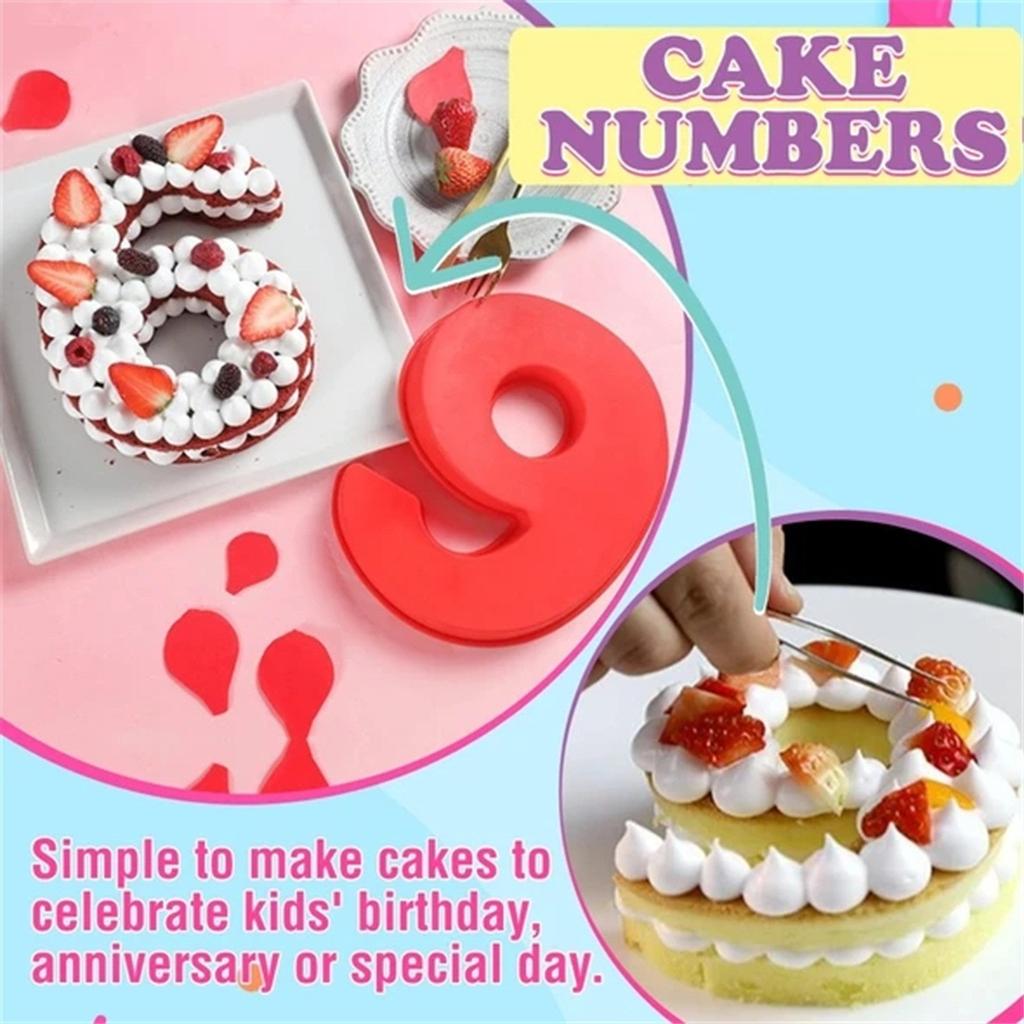 Birthday Number Silicone Cake  Pizza Pan Baking Cake Bread Kitchen DIY Mould