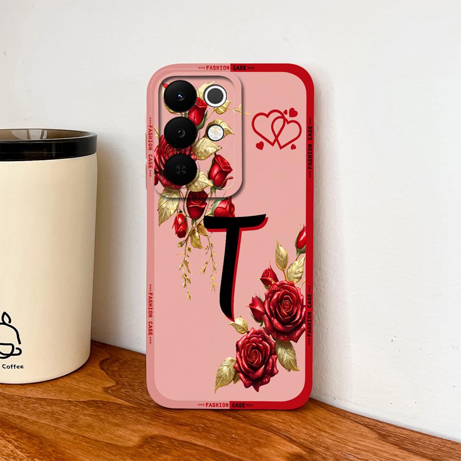 For Realme C85 Pro Phone Cover Flowers Name Letters Soft Liquid Silicone Full Protection Case For Realme C 85 Shockproof Housing