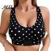 Posture Corrector Bra Women Bra, Leopard Dotted Print Push-Up Seamless No Adjustable Underwire Full Coverage Cross Back Bralette with Front Closure
