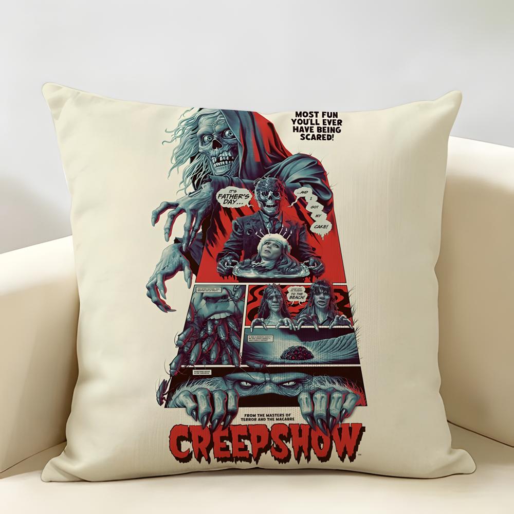 CCreepshow Movie Terror Cushion Cover Natural Linen Organic Fabric DoubleSided Printing Room Sofa Decor Pillow Case