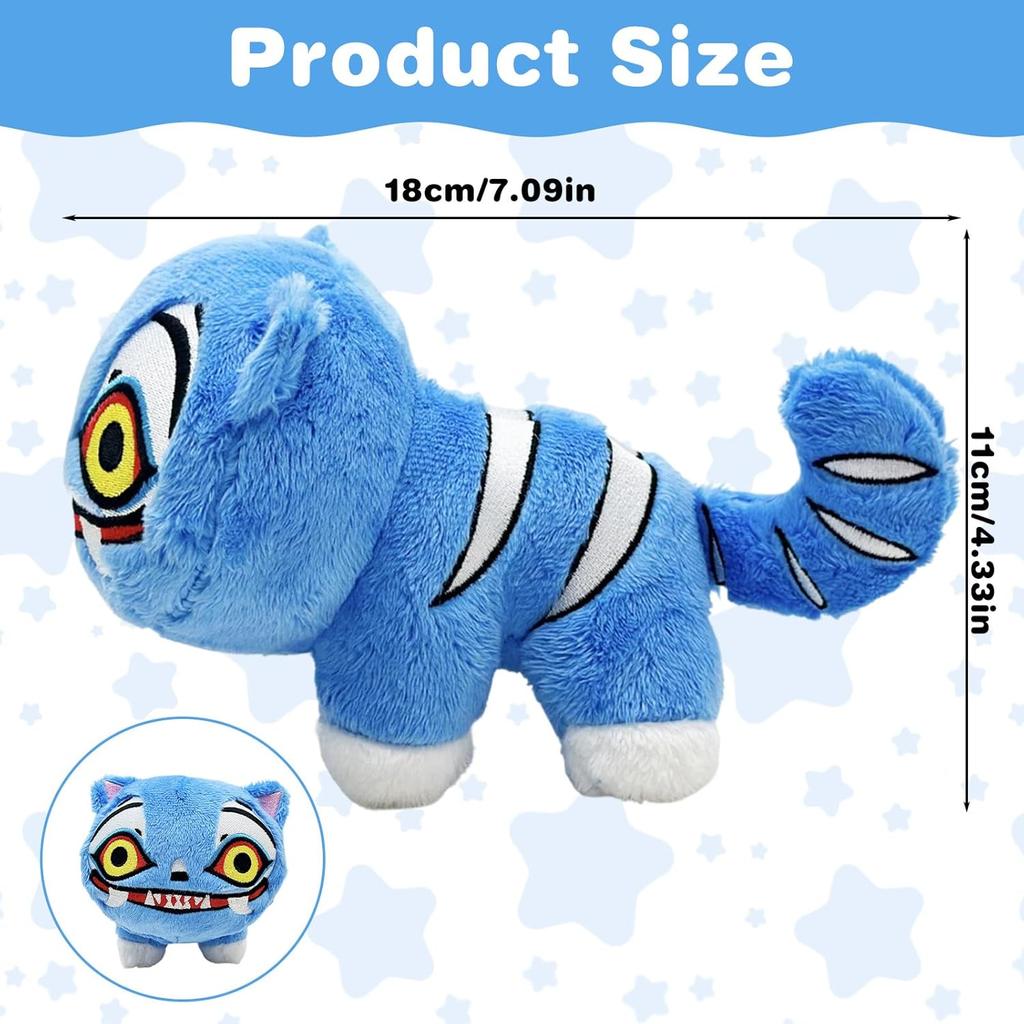 YOUKUKE Demon Hunter Plush Toy, Roaring Tiger Design, Collectible Doll for Kids and Adults, 18*10cm, Blue