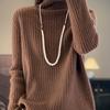 Thickened Pit Strips Piled Collar Cardigan for Women's Autumn and Winter New Skin-friendly and Versatile Cashmere Knitted Base Shirt
