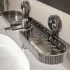 Bohrfreie Waschbecken-Regale Wandmontierte Wasserhahn-Regale Geschenke Toilettenwaschbecken Spiegel Aufbewahrungsbox