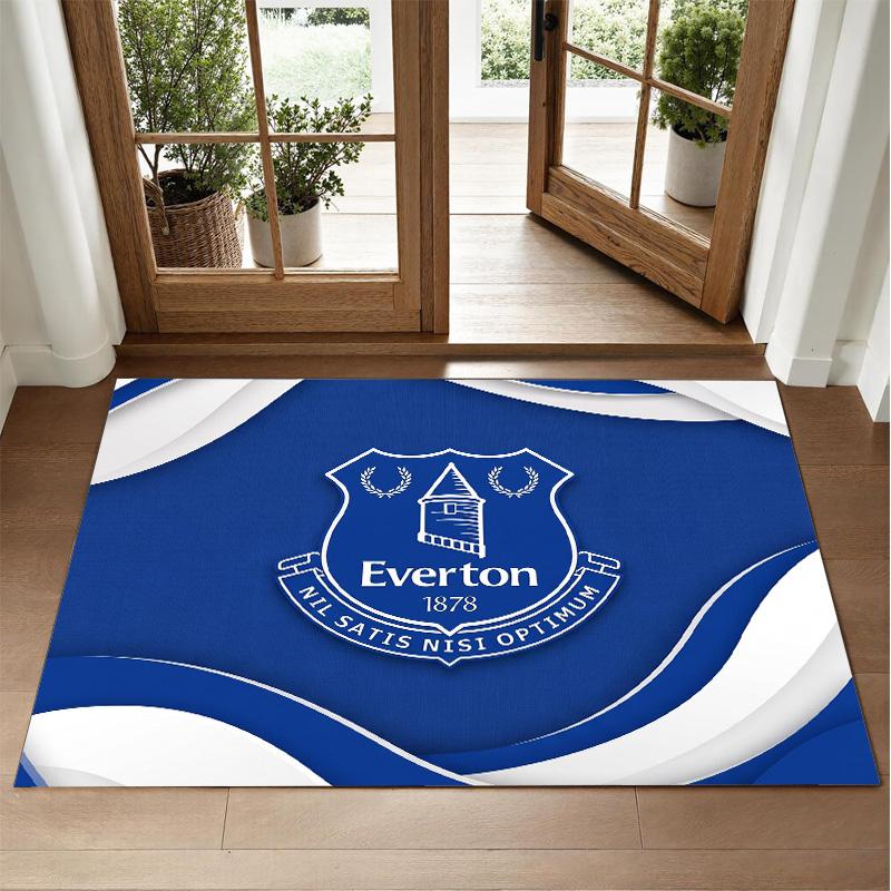 Everton Football Design Crystal Velvet Rug Soft Decorative Mat for Bedroom Entrance