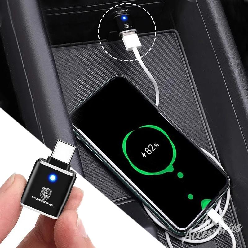 Adapter Type C To USB 3.0 OTG Adapter Connector Type C OTG Conventer For Porsche 918 911 Taycan Panamera Cayenne Boxster Sticker Sedn90