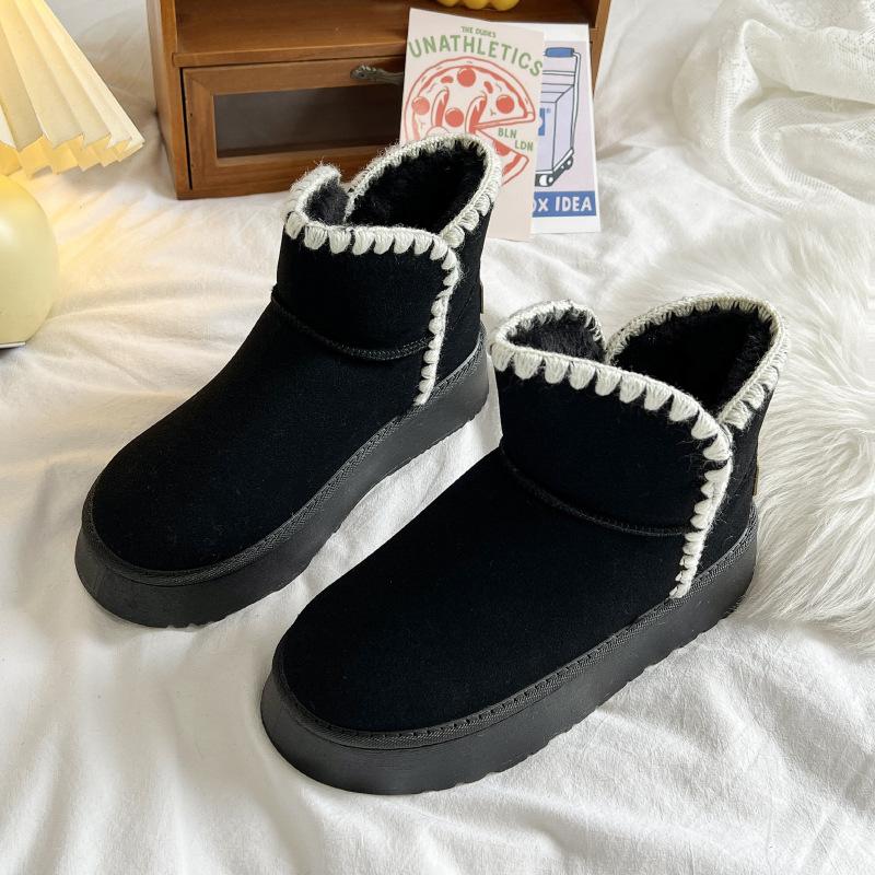 

Платформенные зимние ботинки женские зимние новые повседневные модные короткие трубы наваленные утолщенные хлопковые ботинки 40 чёрный